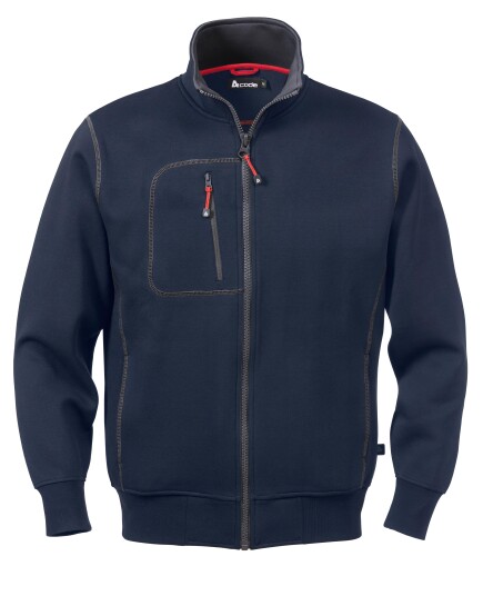 Fristads 1747 DF Sweatshirtjakke med glidelås i midnattsblå Doubleface Fristads 1747 DF Sweatshirtjakke med glidelås i midnattsblå Doubleface