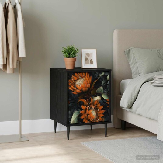 vidaXL Nattbordskap LOCHEM Svart eik 36 x 33 x 51 cm Konstruert tre