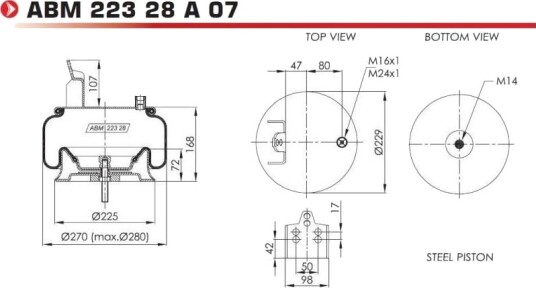 Luftbelg fjæring NEOTEC ABM22328A07 Luftbelg fjæring NEOTEC ABM22328A07