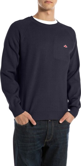 Replay Regular Sustainable Synthetic Component Sweater Blue S