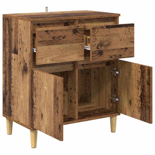 Serviesskap med skuff Gamle tre 60 x 35 x 70 cm Konstruert tre Serviesskap med skuff Gamle tre 60 x 35 x 70 cm Konstruert tre
