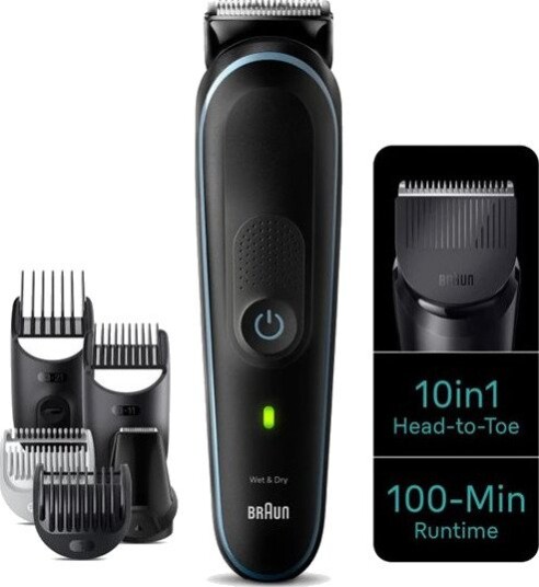 Braun MGK5445 10-i-1 Multitrimmer Oppladbar, 21 lengdeinnstillinger Sort/Blå