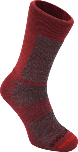 Wrightsock Merino Coolmesh II Crew Anti Blister System Grey/Fire 34 36.5