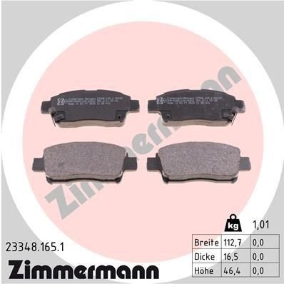Bremseklosser sett ZIMMERMANN 23348.165.1