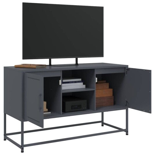TV-benk antrasitt 100,5x39x60,5 cm stål 846514