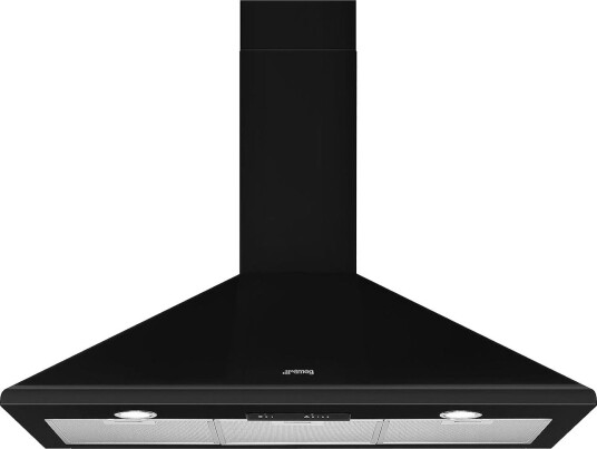 Smeg KSED95NEE Vegghengt Ventilator 90 cm med Belysning - Svart