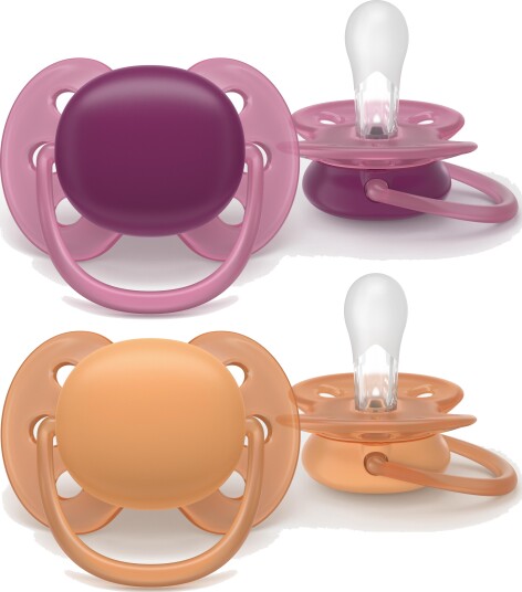 Philips Avent Ultra Soft Smokk 18+ mnd Rosa/Oransje 2 stk