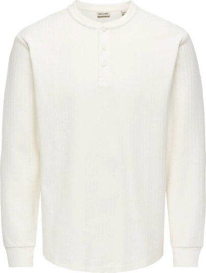 ONLY & SONS Onseddy Herringbone Ls Henley Tee CLOUD DANCER L ONLY & SONS Onseddy Herringbone Ls Henley Tee CLOUD DANCER L