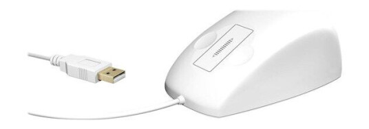 KeySonic KSM-5030M Kablet Mus USB Optisk Hvit IP68 Vanntett