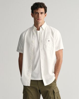 Kortermet Oxfordskjorte i regular fit WHITE L Kortermet Oxfordskjorte i regular fit WHITE L