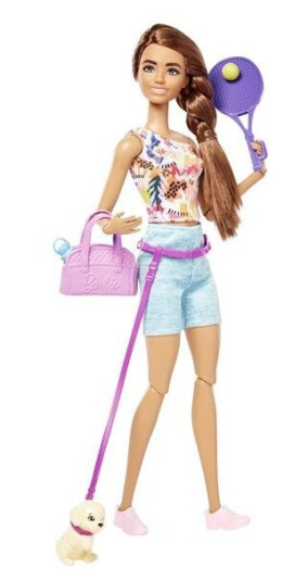 Barbie Doll With Puppy Workout Outfit Roller Skates and Tennis
