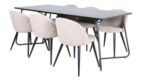 Spisegruppe Venture Home Annika Spisebord og Valentina Stitcthes Spisestol