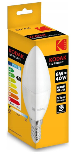 Kodak Led-Pære 6W / 40W E14 480Lm 3000K Kodak Led-Pære 6W / 40W E14 480Lm 3000K