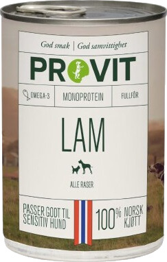 Provit Våtfor Lam 400 g - Hundefôr av høy kvalitet til hunder