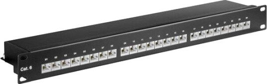 Pro CAT 6 19" 24-Port Patch Panel i Svart