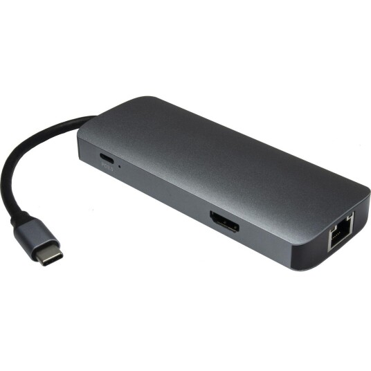 Inter-Tech H-428 7-i-1 USB-C Dockingstation med HDMI og 4K Støtte Inter-Tech H-428 7-i-1 USB-C Dockingstation med HDMI og 4K Støtte
