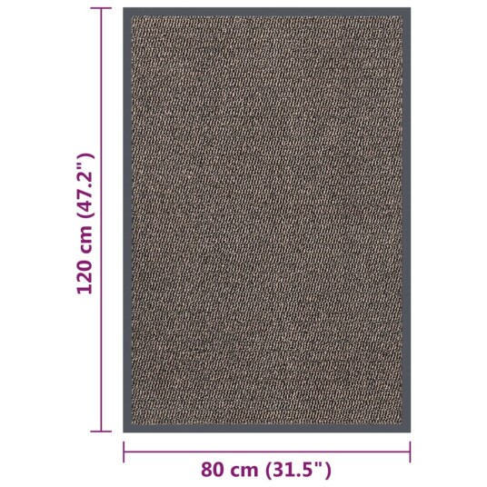 vidaXL Tuftet dørmatte 80x120 cm mørkebrun vidaXL Tuftet dørmatte 80x120 cm mørkebrun