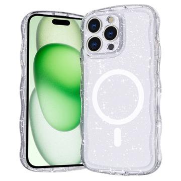 iPhone 16 Pro Wave Edge Laser Glitter MagSafe deksel Klar