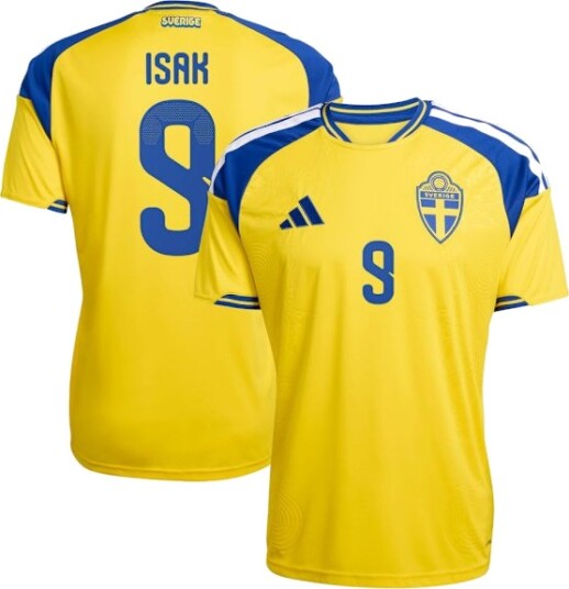 VM 2026 Sverige Hjemmedrakt Fotballtrøye Isak #11 S 2XL Voksen & Barn Fotballtrøye ISAK