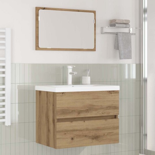 Baderomsinnredningssett 3 pcs Svart eik 60 x 38.5 x 45 cm