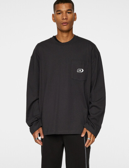 J. Lindeberg Walsh Ls Pocket Tee - Black - M J. Lindeberg Walsh Ls Pocket Tee - Black - M
