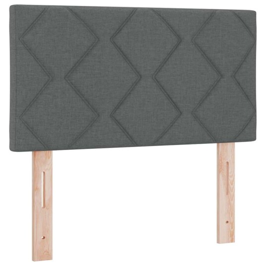Box Spring Seng med Madrass i Mørk Grå 80x200 cm Stoff