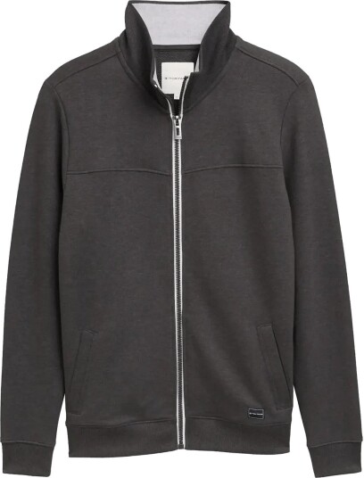 Tom Tailor Sweat Jacket With Cutline - DARK GREY MELANGE - S