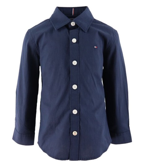 Tommy Hilfiger Solid Stretch Poplin Shirt L/S Blue 152 Tommy Hilfiger Solid Stretch Poplin Shirt L/S Blue 152