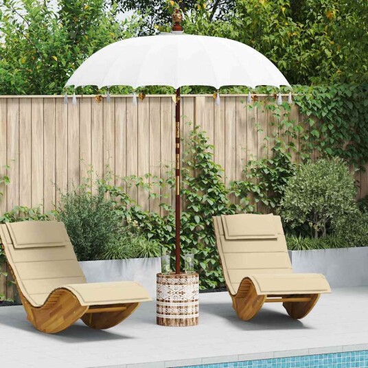 vidaXL Balinesisk parasoll med base 260 180-190 cm vidaXL Balinesisk parasoll med base 260 180-190 cm