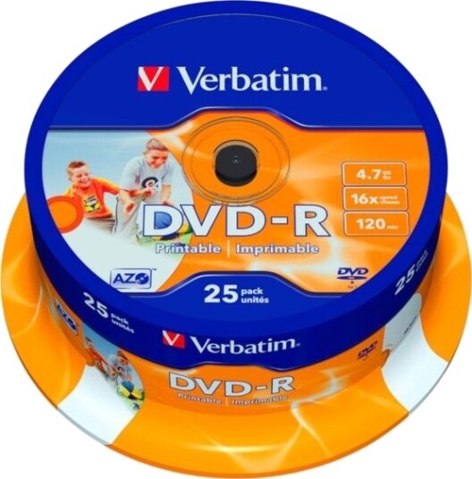 Verbatim DVD-R Inkjet, 25-pk.