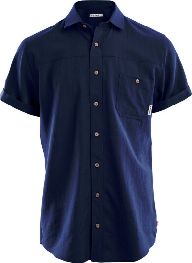 Aclima LeisureWool Short Sleeve Shirt Man Navy Blazer M, Navy Blazer