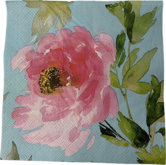 Christiania Glasmagasin Collection Servietter 33x33cm Blomsterprint Pion