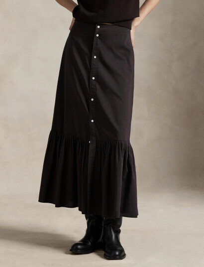 Polo Ralph Lauren Cotton-Silk A-Line Skirt - Brown - 36 Polo Ralph Lauren Cotton-Silk A-Line Skirt - Brown - 36