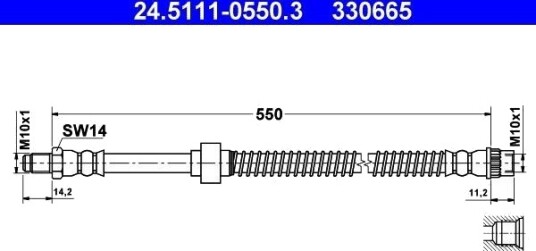 ATE 24.5111 0550.3 Bremseslange