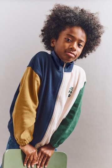 LIEWOOD Cassius Zip Genser Classic Navy Multi Mix 98 104
