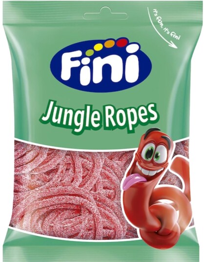 Fini Jungle Ropes Korte Sukrede Jordbærsnører 80 gram