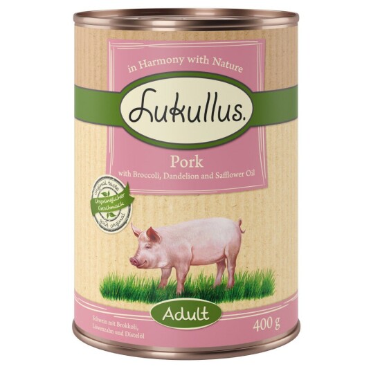 Lukullus Naturkost Adult Kornfri 6 X 400 G Gris Med Brokkoli