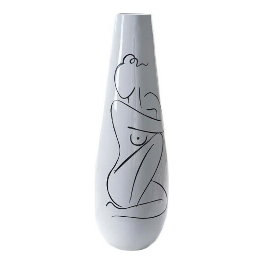 Dkd Home Decor Vase Dkd Home Decor Abstrakt Hvit Harpiks Moderne (31.5 X 31.5 X 95.5 Cm)