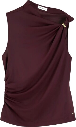 Tommy Hilfiger Twist Detail Slvls Top DEEP BURGUNDY S