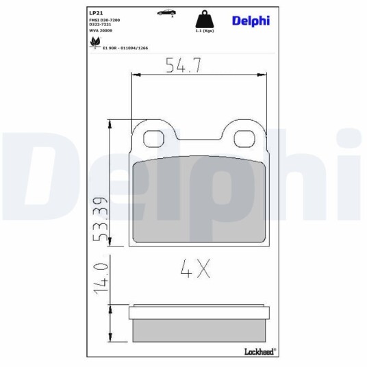 Bremseklosser DELPHI LP21