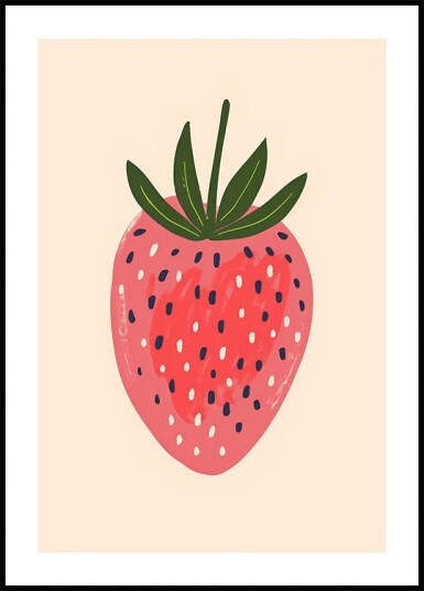 Big Happy Strawberry Plakat Plakat / 40x50cm