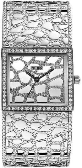 Guess Dameklokke W0223L1 Croco Sølvfarget/Stål