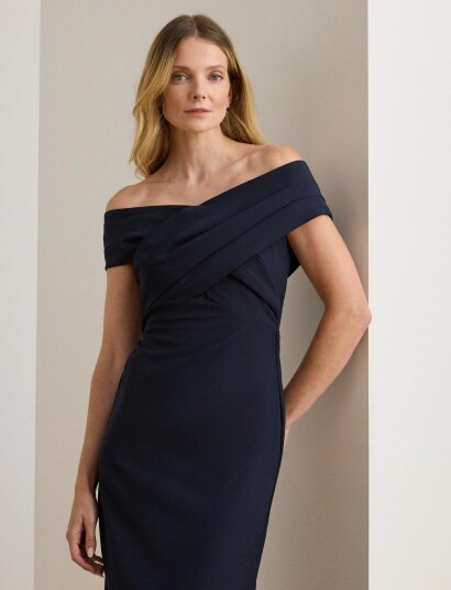 Lauren Ralph Lauren Plshd Crepe Gown Navy 46