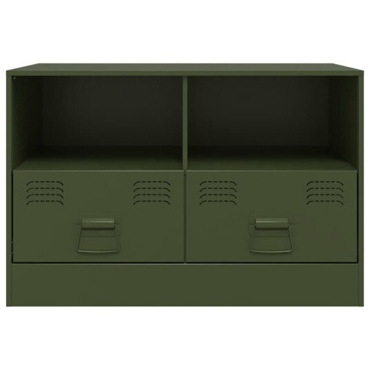TV-benker 2 stk olivengrønn 67x39x44 cm stål TV-benker 2 stk olivengrønn 67x39x44 cm stål