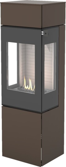 Nexo 140 mocca frittstående biopeis med sideglass og glassdør
