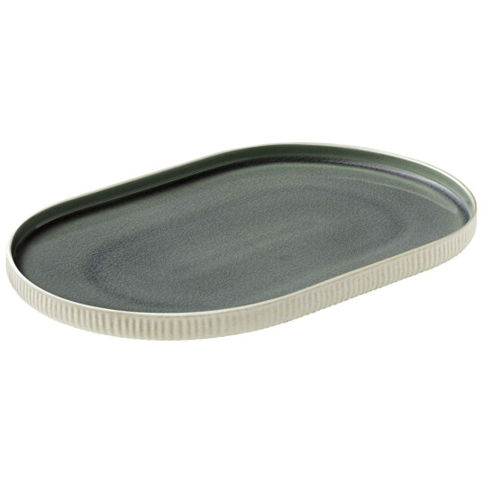 Playground Tallerken Nara relief; 30x20x2.4 cm (LxBxH); Grå; 6 Stykk / Forpakning