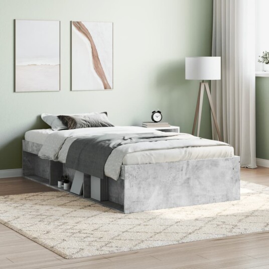 vidaXL Sengeramme betonggrå 90x200 cm 8721012157835