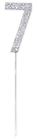 Catsson Int Group LTD Kakedekorasjon Tall Diamanter Sølv - Tallet 7