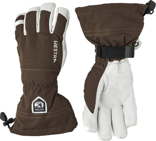 Hestra Alpine Glove Army leather Heli ski - 5 finger 22/23 hanske unisex 7 Espresso
