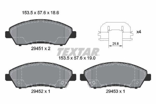 Bremseklosser TEXTAR 2945101 Bremseklosser TEXTAR 2945101